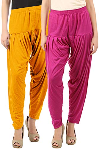 Image of Buy That Trendz Womens Patiala Pants Combo Pack of 2 Viscose Dhoti Patiyala Salwar Harem Bottoms Pants
