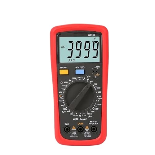1個 UT39A+ UT39C+ UT39E+ プラス マルチメーター デジタル電流計 電圧計 AC/DC 電流電気技師テスター マルチメーター (UT39E Plus)