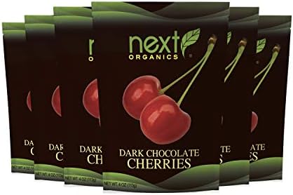 Next Organics Dark Chocolate Cherries, 4 Ounce (Pack of 6)