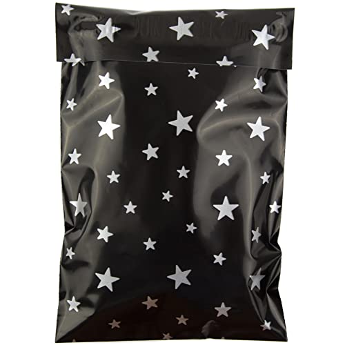 Image of Inspired Mailers - Poly Mailers 6x9-100 Pack - Silver Stars Deluxe - Packaging Bags for Shipping - Mailing Bags 6x9 - Small Poly Mailers - 6x9 Mailers - Package Envelopes