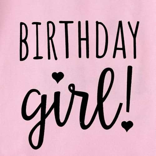 Geburtstags T-Shirt für Mädchen “Birthday Girl” Drucker Shirt 1-8 Jahre Kinder Tshirt Sommer Kurzarm Top Geburtstag Party Kleidung Baby Ankündigung Outfits Süßes Rundhals Hemd(Rosa,5 Jahre)