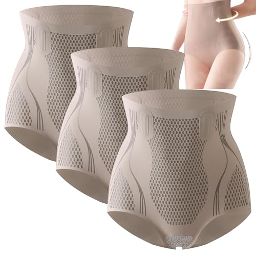 paerlmoon ion Shaping Shorts Ice Silk, Nude Underwear for Women Silk, High Waisted Tummy