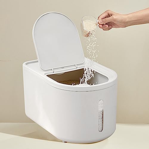 20Lbs/8Qt Large Storage Bin with Lid Storage Container,Food Container, Pet Food Dispenser, Dry Food Storage, Silicone Ring & Moisture Proof,for Grain Cereal Soybean Corn (White) 20Lbs/8Qt Large Storage Bin with Lid Storage Container,Food Container, Pet Food Dispenser, Dry Food Storage, Silicone Ring & Moisture Proof,for Grain Cereal Soybean Corn (White)