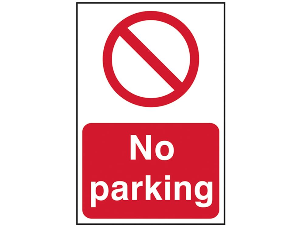 Scan SCA4051 Self adhesive PVC sign - No parking - 400 x 600mm
