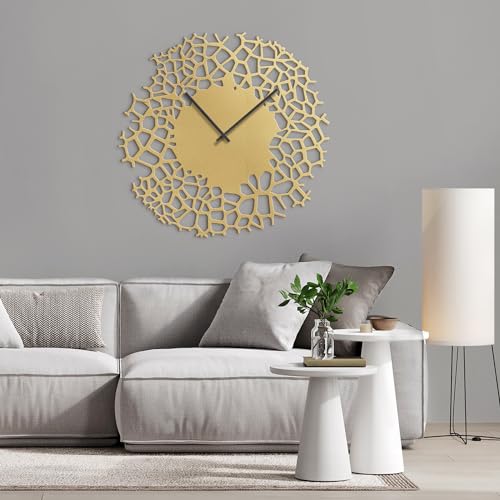 SIGNLEADER Metal Wall Clock Wall Art Decor, Dynamic Cellular Wall Sculpture Clock Silent Battery Operated Hangings Home Decoration for Living Room, Bedroom, Kitchen, Bathroom - 24