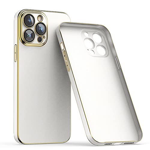 Coque iPhone ultra fine 0.6mm beige galvanisée pour modèles 14, 13 Pro et 12 Pro Max