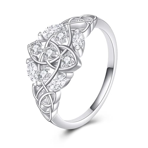 Celtic Knot Ring 925 Sterling Silver Wedding Jewelry Gift for Women