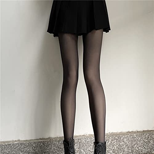 Calze Sexy da Donna Calze Nere Sexy da Donna Collant Neri Gambe Nude Autunno Inverno Collant addensati legati Nudi (Nero 200g Piedi)