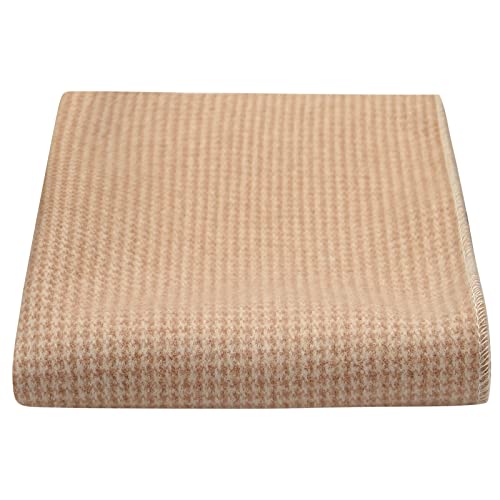 King & Priory Golden Brown Micro Dogtooth Pocket Square, Handkerchief, Tweed