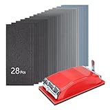 SCOTTCHEN Hand Sanding Block Set with 28pcs 120-3000 Grit Wet/Dry Sandpaper for Wood Furniture Finishing, Metal Sanding, Glasses Sanding