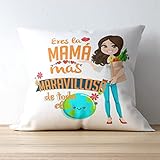Cojín Regalo para Madres 40x40 cm Tacto algodón con Relleno - Cojín día de la Madre - Regalo Dia de la Madre Original - Regalo Mama (01. Mama más Maravillosa)
