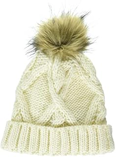 Amazon Essentials Unisex Kid's Knitted Faux Fur Pom Beanie