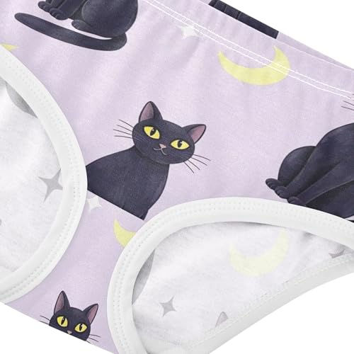 Cute Black Cats Purple Girl Panties Cute Toddler Girls Underwear Cotton Animals Briefs Girls Undies 2t4