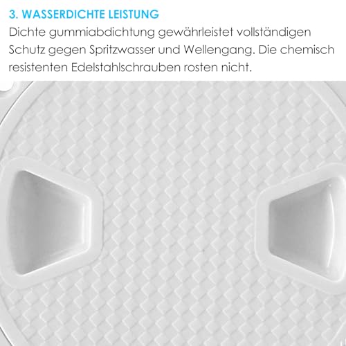 Bootsdeckplatte, 10,2 Cm, ABS, Schwarz, Hochwertige, Runde, Rutschfeste, Wasserdichte Inspektionsluke, Kreisförmige, Rutschfeste Inspektionsluke für Marineboote