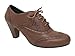 Refresh BH50 Women Leatherette Lace Up Oxford Chunky Heel Bootie - Tan