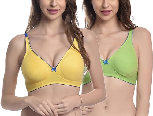 Image of FIMS - Fashion is my style Women Cotton Blend Non-Padded Non-Wired Moulded Bra Multicolor Cup- B