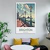 Brighton England Vintage Travel Poster Coast 12x18inch(30x45cm) Canvas Wall Art Posters for Living Room Decor Paintings for Home Decor #5