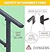 Hand Rails for Outdoor Steps,3 Step Stair Handrail & Indoor Stair Railing Kit，Black Railings for Outdoor Steps and Hand Rails for Seniors for Porch (3 Step)