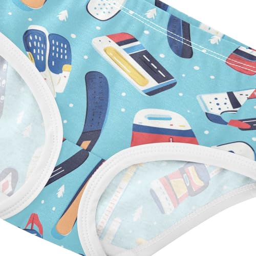 Wusikd Hockey Girls' Underwear Cotton Blue Girls Briefs Soft Toddler Underwear 2T4