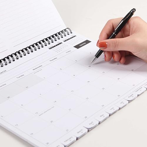 5-Year Calendar Planner, 2024-2028 Monthly Schedule Organizer Flip Calendar Diary with Tabs, Spiral Bound Top, Black, 8 ½” Wide x 11” Long