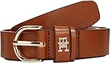 Tommy Hilfiger Damen Gürtel Essential Effortless 2,5 cm Ledergürtel, Braun (Cognac), 85 cm