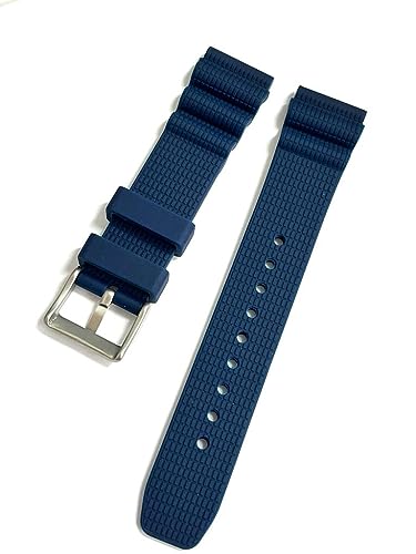 Pulseira Borracha Compatível Para A Marca Citizen 20mm, 22mm.LC33 Tamanho:20 mm;Cor:Azul com o Passa
