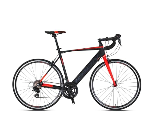 LUCHS Rennrad KRON 28\" Zoll 56cm Rahmenhöhe RC1000 Rennrad Alu Rahmen Fahrrad 14 Gang, Kettenschaltung, ALU Rahmen 14-Gang Körpergröße 175-185cm 56cm Rahmen (Rot) LUCHS Rennrad KRON 28\" Zoll 56cm Rahmenhöhe RC1000 Rennrad Alu Rahmen Fahrrad 14 Gang, Kettenschaltung, ALU Rahmen 14-Gang Körpergröße 175-185cm 56cm Rahmen (Rot)