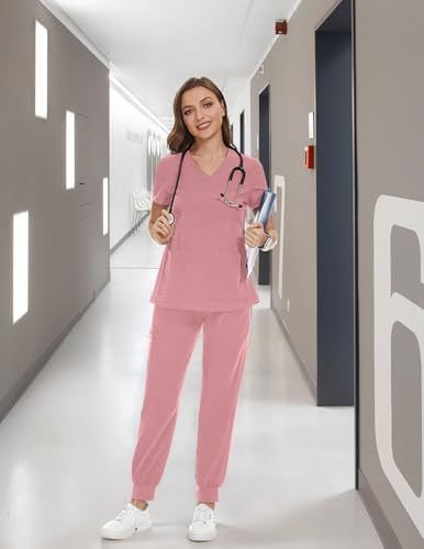 Image of PACBREEZE Women's Maternity Scrubs with 6 Pockets, Workwear Maternity Jogger Scrubs Pregnancy Pants, S-XXL