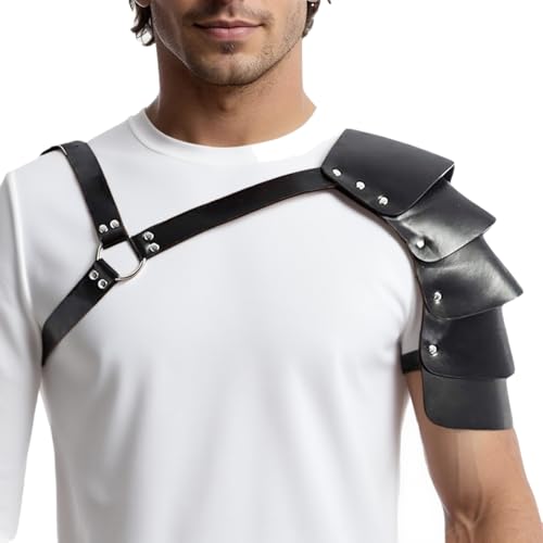 Men's Shoulder Harness Belt, Body Chest Harness for Men, Adjustable PU Leather Male Punk Chest Belt Muscle Show Fashion Costumes for Cosplay Party