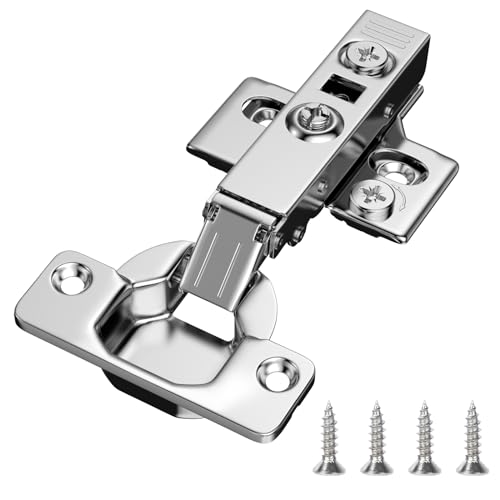 HOSOM 50 Pack Full Overlay Soft Close Cabinet Hinges, Frameless Cabinet Door Hinges Kitchen Cabinet Hinges, 110Â° Opening Angle European Hinges for Cabinets, 3-Way Adjustment Cabinets Hinges Concealed