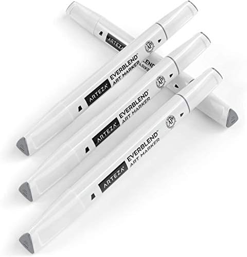 ARTEZA Everblend Art Markers, Set of 60 Colors, Sketch Markers with Dual Tips (Fine and Broad Chisel) for Painting, Coloring, Sketching and Drawing Include Organizer Case with 72 Slots