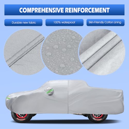 Image of Car Cover Fit for Honda Ridgeline 2006-2026, Migaven Waterproof Full Exterior Cover Sun Rain Protection with Door Zipper and Cotton Lining
