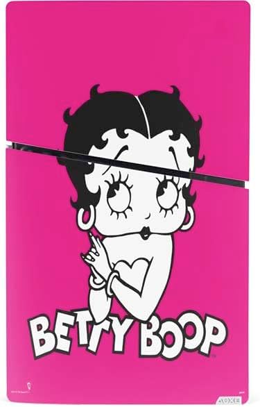 Skinit Decal Gaming Skin Compatible with PS5 Slim Digital Edition Console - Officially Licensed Betty Boop Pink Background Design