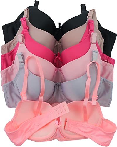 Image of ToBeInStyle Women's Pack of 6 Padded Assorted Styles Supportive Bras Cup Size - A to DDD