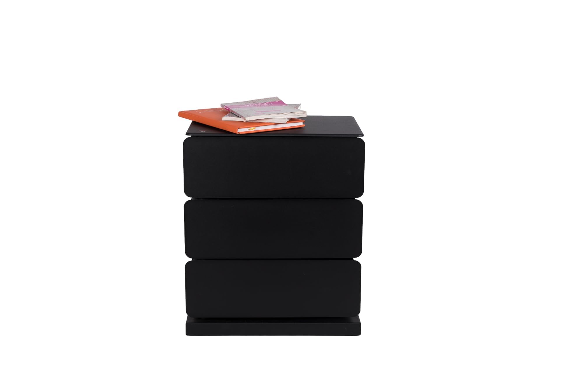 Cassettiera Salvaspazio Multiuso con 3 Cassetti in Metallo Colore Nero | Mobiletto Contenitore per Ufficio, Camera, Bagno e Ingresso