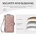 Womens Wallet For Women RFID Wallets Credit Card Holder for Women Blocking Leather Large Capacity Ladies Phone Clutch Travel Long Purse Wristlet Pink