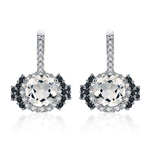 Boucles d'oreilles spinelle noire et bijoux argent Sterling 925 pour femmes