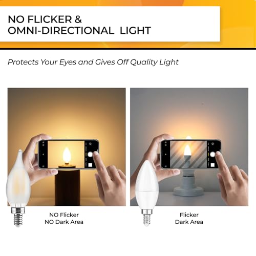Hizashi Frosted Candelabra Light Bulbs, 40W Eq Dimmable, 2700K 12 Pack - image 5