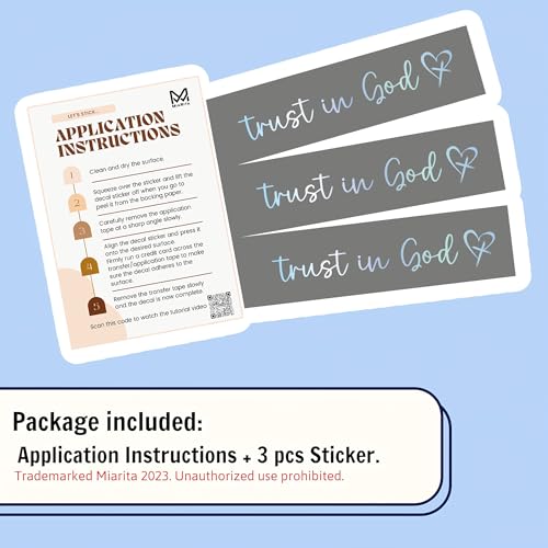 Image of Miarita 3X Trust in God Rearview Mirror Decal, Vanity Mirror Stickers, Rear View Mirror Sticker, Car Mirror Stickers (Trust in God Holographic)