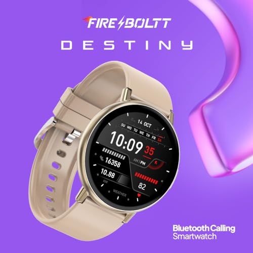 Image of Fire-Boltt Destiny Smartwatch- 1.39 inch Display, Silicon Straps, Bluetooth Calling, 123 Sports Modes, Voice Assistant, Health site, IP67 (Beige)