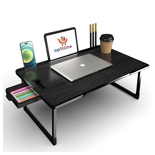 MAGIC.LY Study Table Bed Table Premium Laptop Table/Foldable and Portable Wooden/Writing Desk for Office/Home/School (COTTED Black)