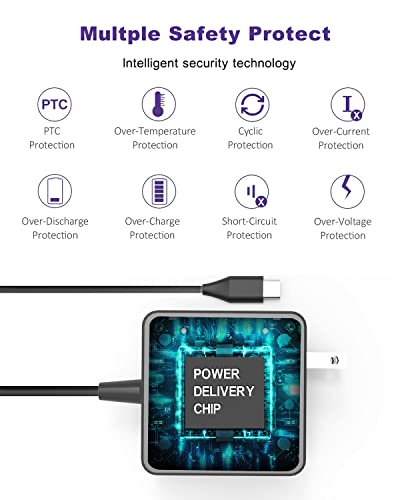 45W Usb Type C Laptop Charger Fit For Samsung Chromebook 4 4+ Plus Xe310Xba Xe350Xba Xe513C24 Xe520Qab Xe521Qab W16-030N1A Pa-1300-87 Laptop Power Supply Adapter Cord #TOP3