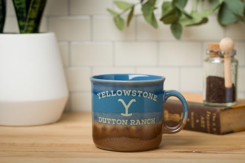 Silver Buffalo Caneca de cerâmica esmaltada reativa Yellowstone Dutton Ranch, 590 ml