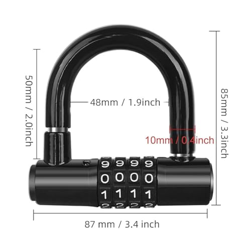 Image of Istara Bike Lock, Heavy Duty Outdoor Waterproof Lock with Resettable Code, Digit Combination Padlock, 4 Digit Code Lock Anti Theft for Gates, Mountain Bike, Scooter Gym, School, Shed & Lockers
