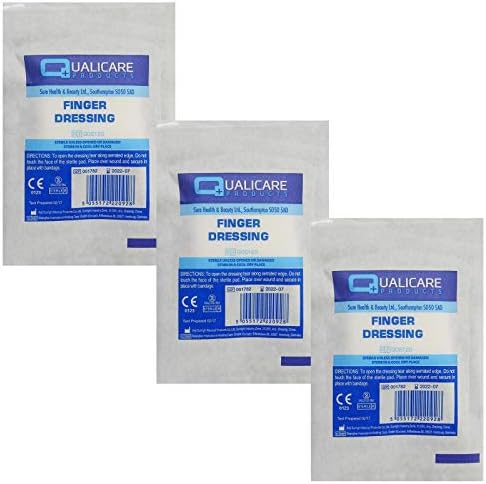 3 PACK OF QUALICARE FIRST AID STERILE MEDICAL ADHESIVE FINGER WOUND CUT BANDAGE DRESSINGS