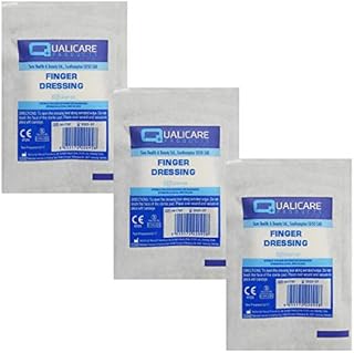 3 PACK OF QUALICARE FIRST AID STERILE MEDICAL ADHESIVE FINGER WOUND CUT BANDAGE DRESSINGS