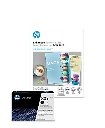 HP 80X Black High Yield Toner + Paper (Matte) 150-sheets