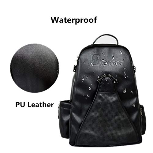 UNISTRENGH Professional Equestrian Backpack with Concealed Mesh Helmet Holder Waterproof Horse Riding Boots Bag (Black(PU))