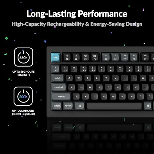 Image of Keychron Q1 Ultra 8K 75% Wireless Mechanical Keyboard, Aluminum Hot-Swappable RGB, Banana Switch, 82 Keys, 600h Battery Life, 2.4GHz /Bluetooth /Wired, ZMK Programmable, Mac Windows Linux - Black