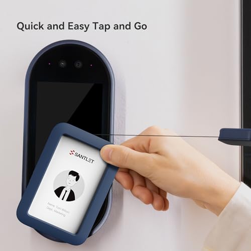 Ausziehbarer Premium-Ausweishalter mit Umhängeband, Sicherheitsschnalle, Vertikaler Ausweishalter aus Weichem Silikon für Büropersonal und Angestellte Blau